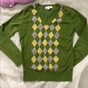 Green merona argyle sweater